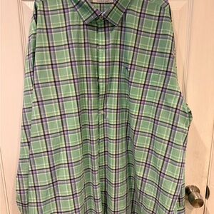 Tommy Bahama Green and Purple Plaid Shirt